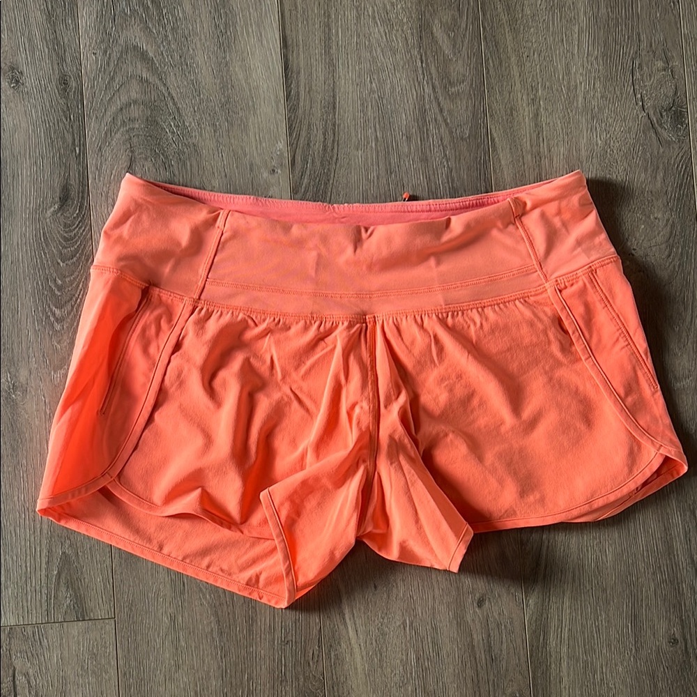 Lululemon Athletica Coral Athletic Shorts Lightweight Performance - size 8